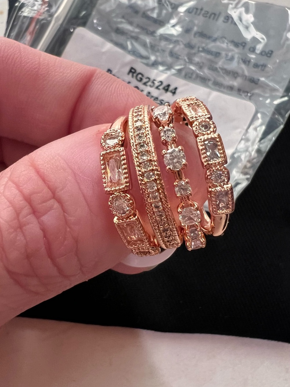 BOMB PARTY- Rose Gold -Delicates Stack Ring Set - Proof Of Presence - RG25244